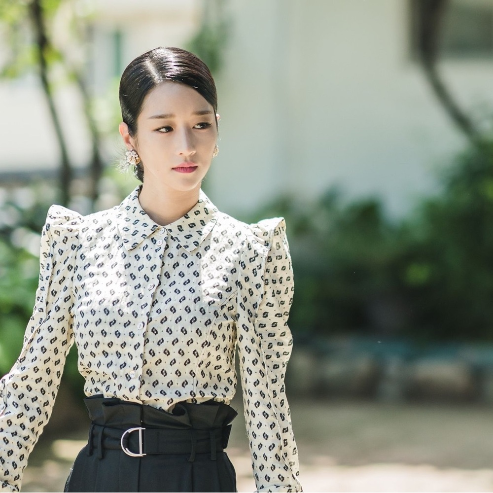 Kenzo Blouse Fitted Patterned Shirt Japanese Style